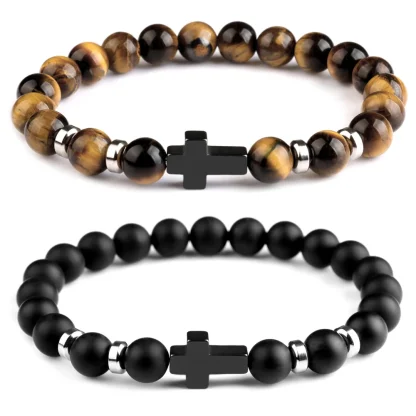 Elastic Beaded Cross Bracelets - Image 2
