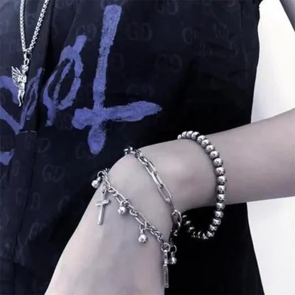 Chain Cross Pendant Bracelet - Image 4