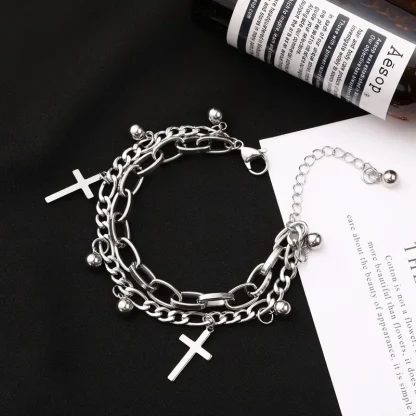 Chain Cross Pendant Bracelet - Image 6