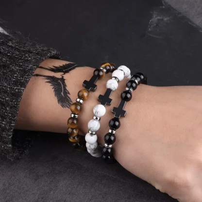 Elastic Beaded Cross Bracelets - Image 5