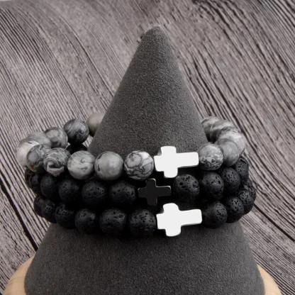 Elastic Beaded Cross Bracelets - Image 4