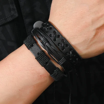 Black Braided Cord Bracelet - Image 7
