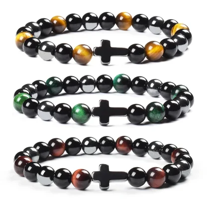 Elastic Men's Beaded Bracelets - Image 4