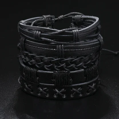 Black Braided Cord Bracelet - Image 3