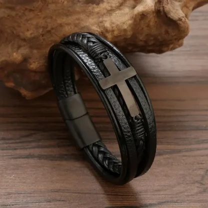Magnetic Men's Cross Bracelets - Image 2