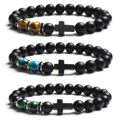 Matte Beaded Cross Bracelets - Image 6
