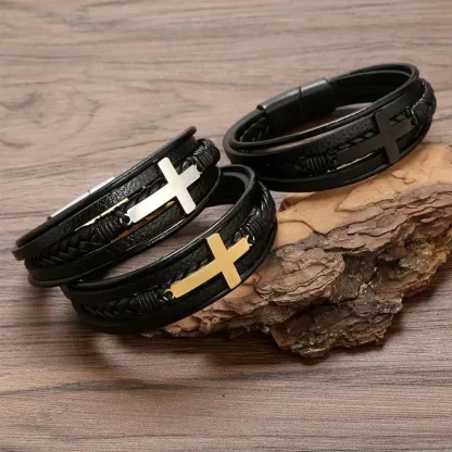 Magnetic Men's Cross Bracelets - Image 5