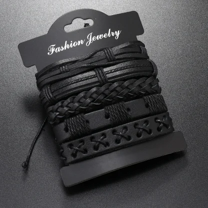 Black Braided Cord Bracelet - Image 2