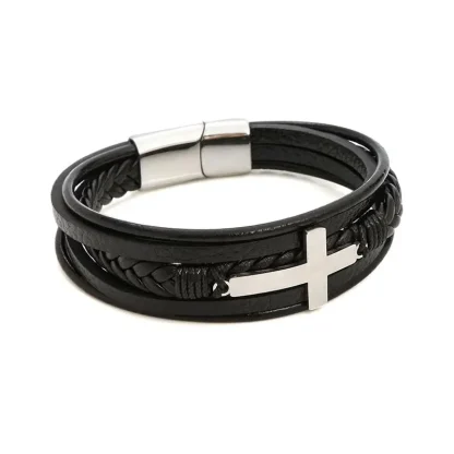 Magnetic Men's Cross Bracelets