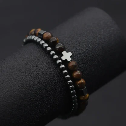 Beaded Cross Men's Bracelets - Image 2