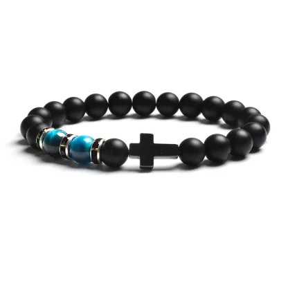 Matte Beaded Cross Bracelets - Image 2