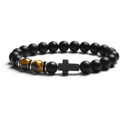 Matte Beaded Cross Bracelets