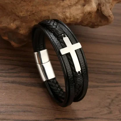 Magnetic Men's Cross Bracelets - Image 3