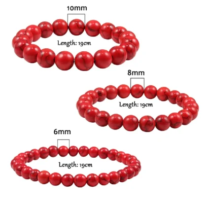 Red Beaded Elastic Bracelet - Image 7