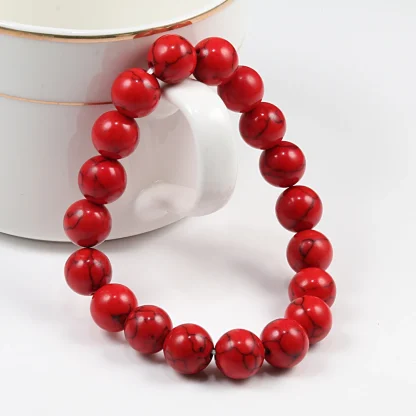Red Beaded Elastic Bracelet - Image 4