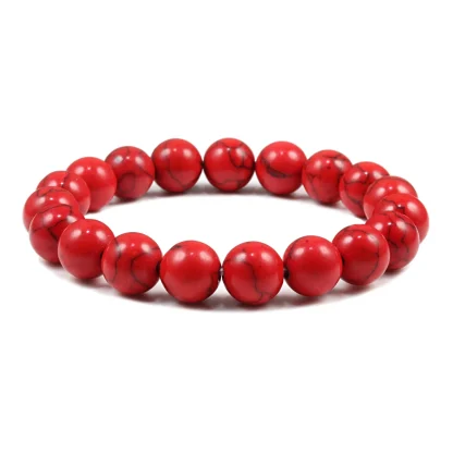 Red Beaded Elastic Bracelet