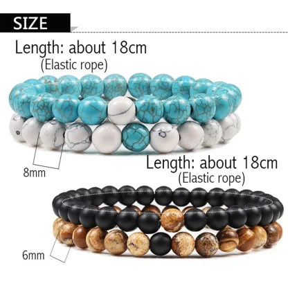 Marble-like Beads Elastic Bracelets - Image 7