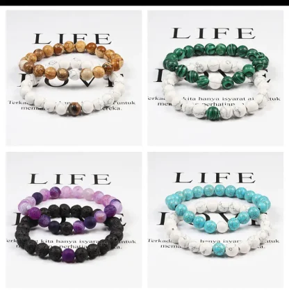 Marble-like Beads Elastic Bracelets - Image 6