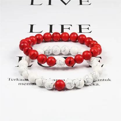 Marble-like Beads Elastic Bracelets - Image 5