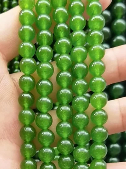 Lucky Green Beaded Elastic Bracelet - Image 2