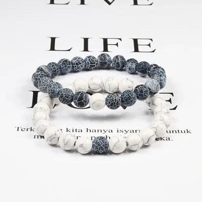 Marble-like Beads Elastic Bracelets - Image 3