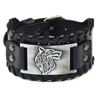 Embossed Wolf Head Bracelet - Image 2