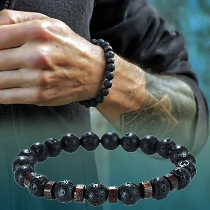 Lava Round Beads Bracelet - Image 3