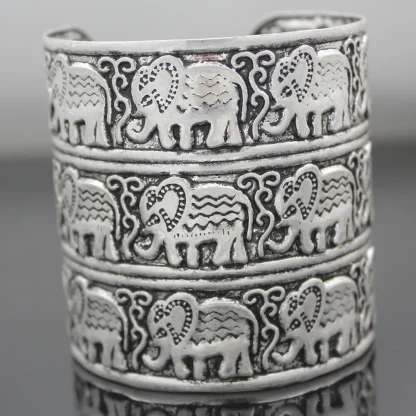 Embossed Wide Cuff Bracelet - Image 4