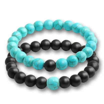 Elastic Beaded Couple Bracelet - Image 2