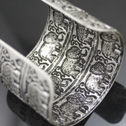 Embossed Wide Cuff Bracelet - Image 5