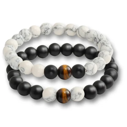 Elastic Beaded Couple Bracelet - Image 4