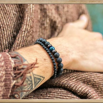 Lava Round Beads Bracelet - Image 5