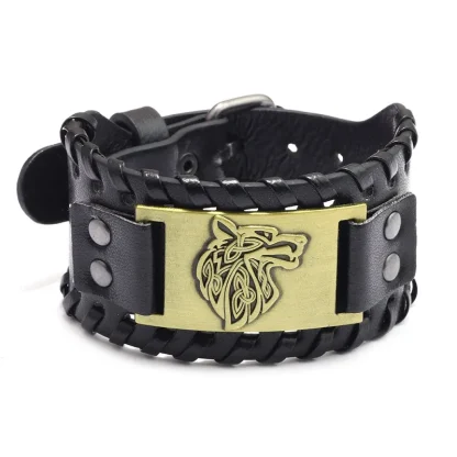 Embossed Wolf Head Bracelet - Image 3