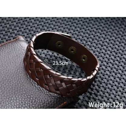 Solid Wide Weave Men's Bracelet - Image 7