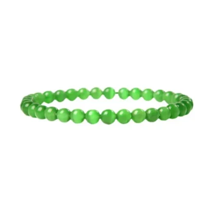 Lucky Green Beaded Elastic Bracelet