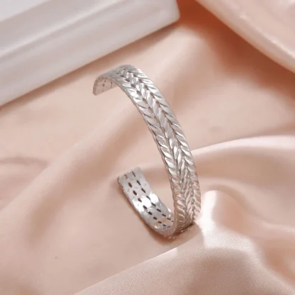 Twist Weave Cuff Bracelet - Image 3