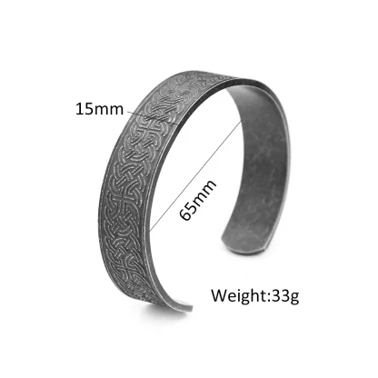 Open Bangle Embossed Bracelet - Image 7