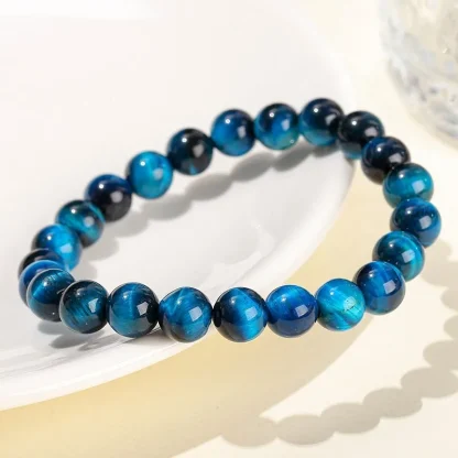 Elastic Blue Beads Bracelet - Image 4