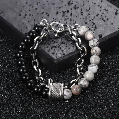 Men's Beaded Chain Bracelets - Image 6