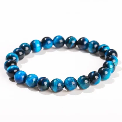 Elastic Blue Beads Bracelet