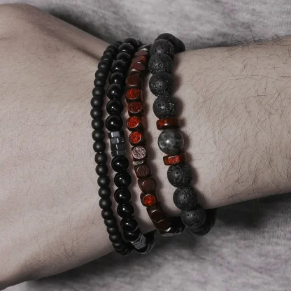 Elastic Beaded Men's Bracelet - Image 2