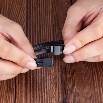Double Layer Black Bracelet - Image 5