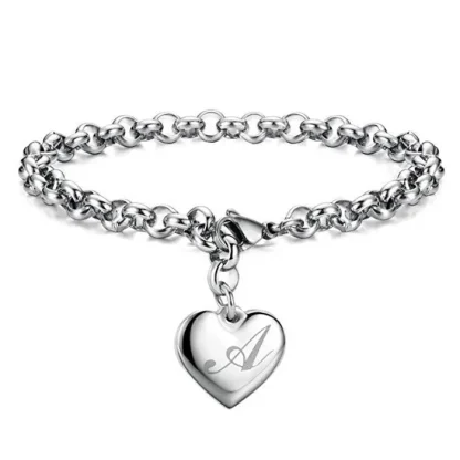 Letter Heart Charm Bracelet - Image 2