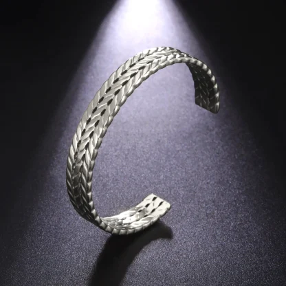 Twist Weave Cuff Bracelet - Image 4