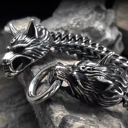 Men's Wolf Head Bracelet - Image 6