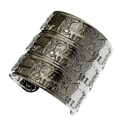 Embossed Wide Cuff Bracelet