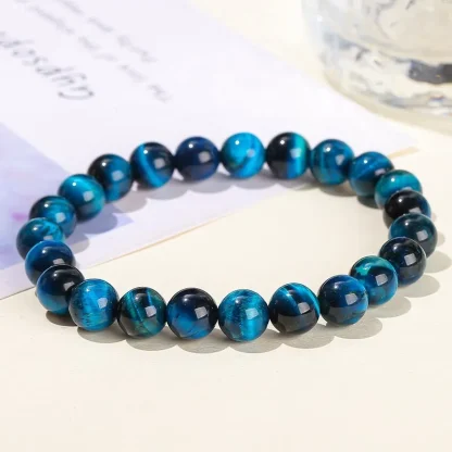 Elastic Blue Beads Bracelet - Image 3
