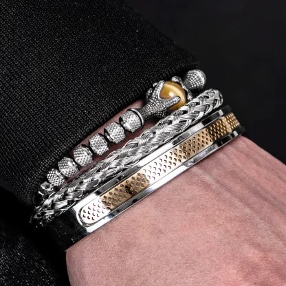 Luxury Men's Bangle Bracelet Set - Image 4