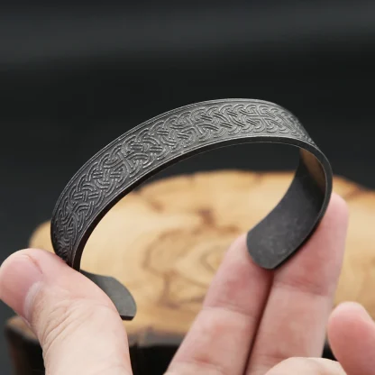 Open Bangle Embossed Bracelet - Image 6