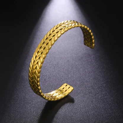 Twist Weave Cuff Bracelet - Image 5